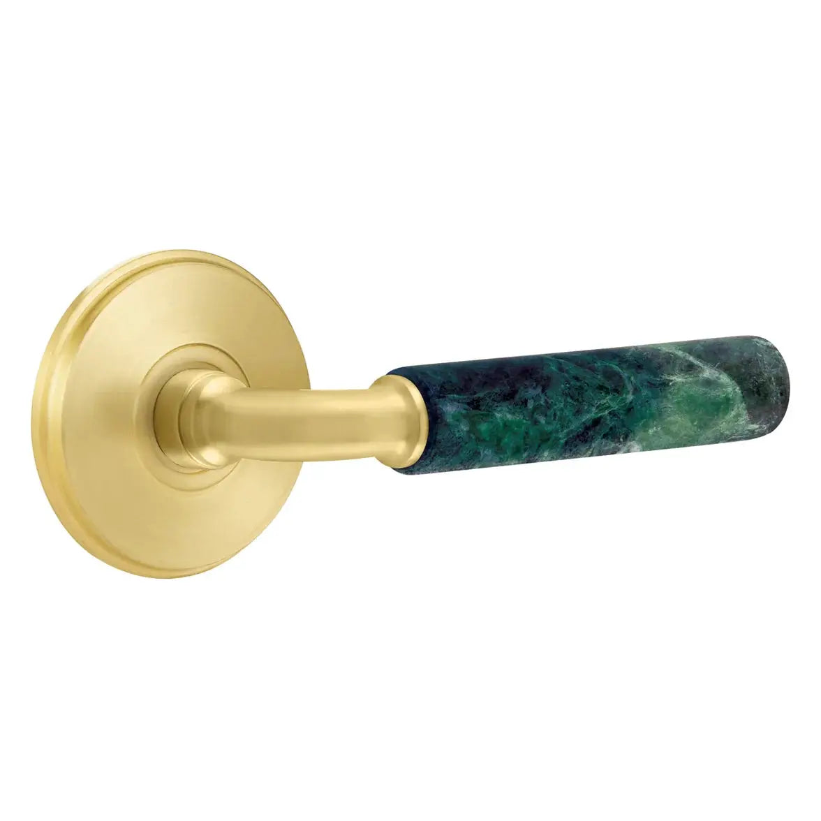 Emtek Green Marble Lever with Watford Rosette and R-Bar Stem by Emtek