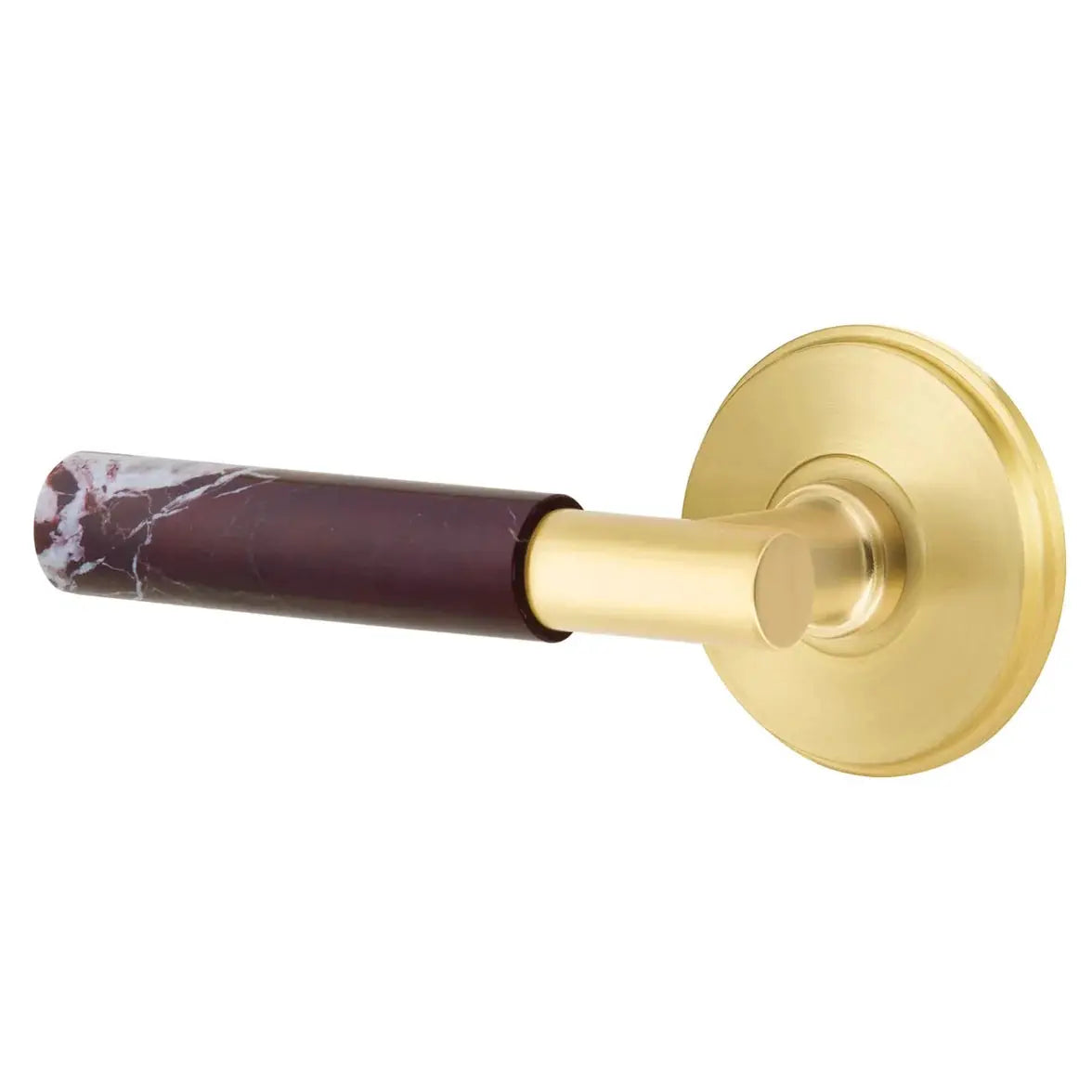 Emtek Rosso Levanto Marble Lever with Watford Rosette and T-Bar Stem by Emtek