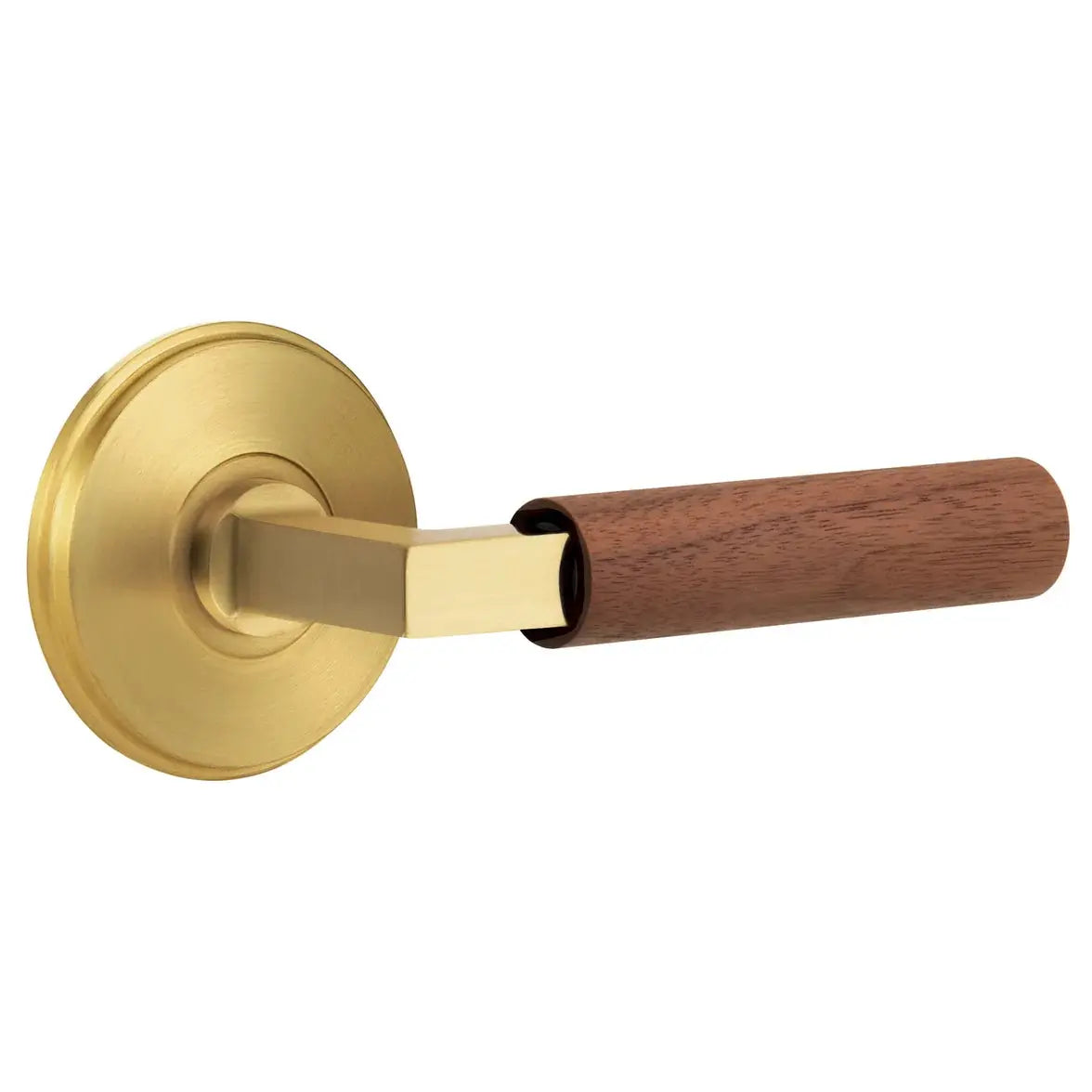 Emtek Walnut Lever with Watford Rosette and L-Square Stem by Emtek