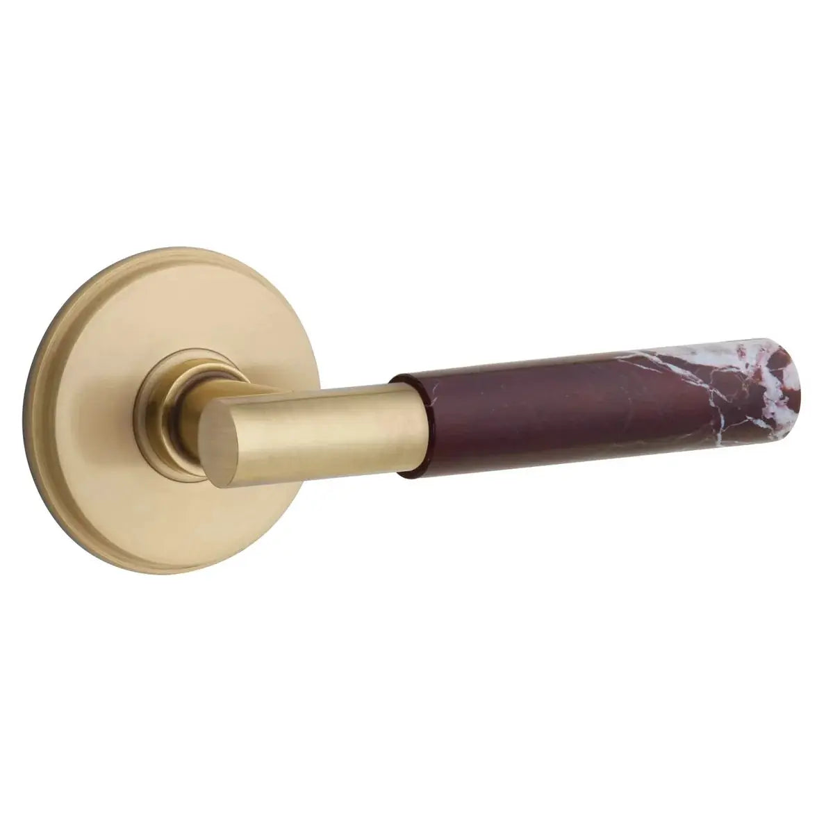 Emtek Rosso Levanto Marble Lever with Watford Rosette and T-Bar Stem by Emtek