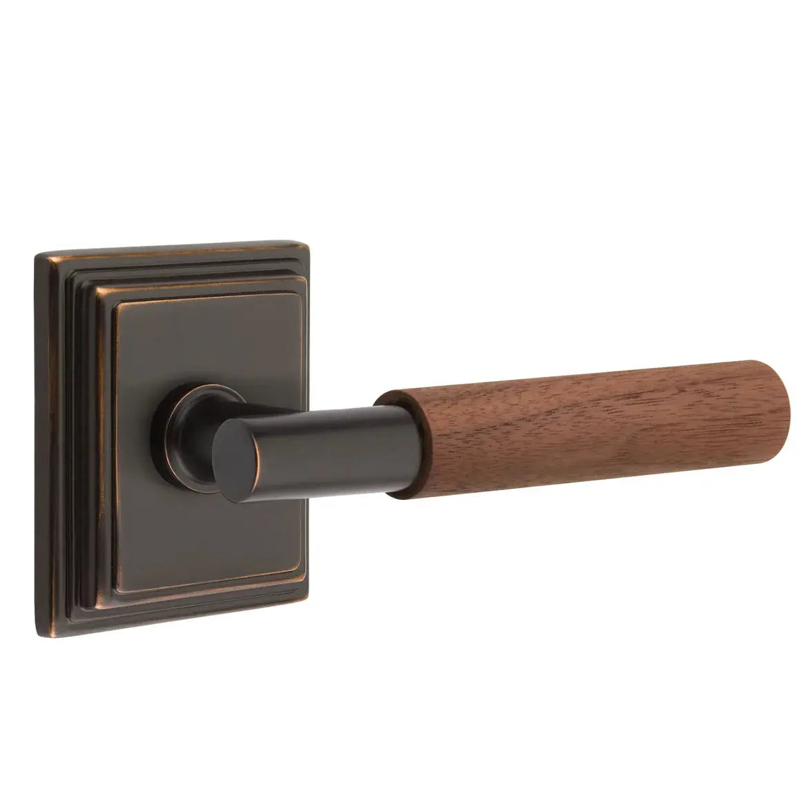 Emtek Walnut Lever with Wilshire Rosette and T-Bar Stem by Emtek
