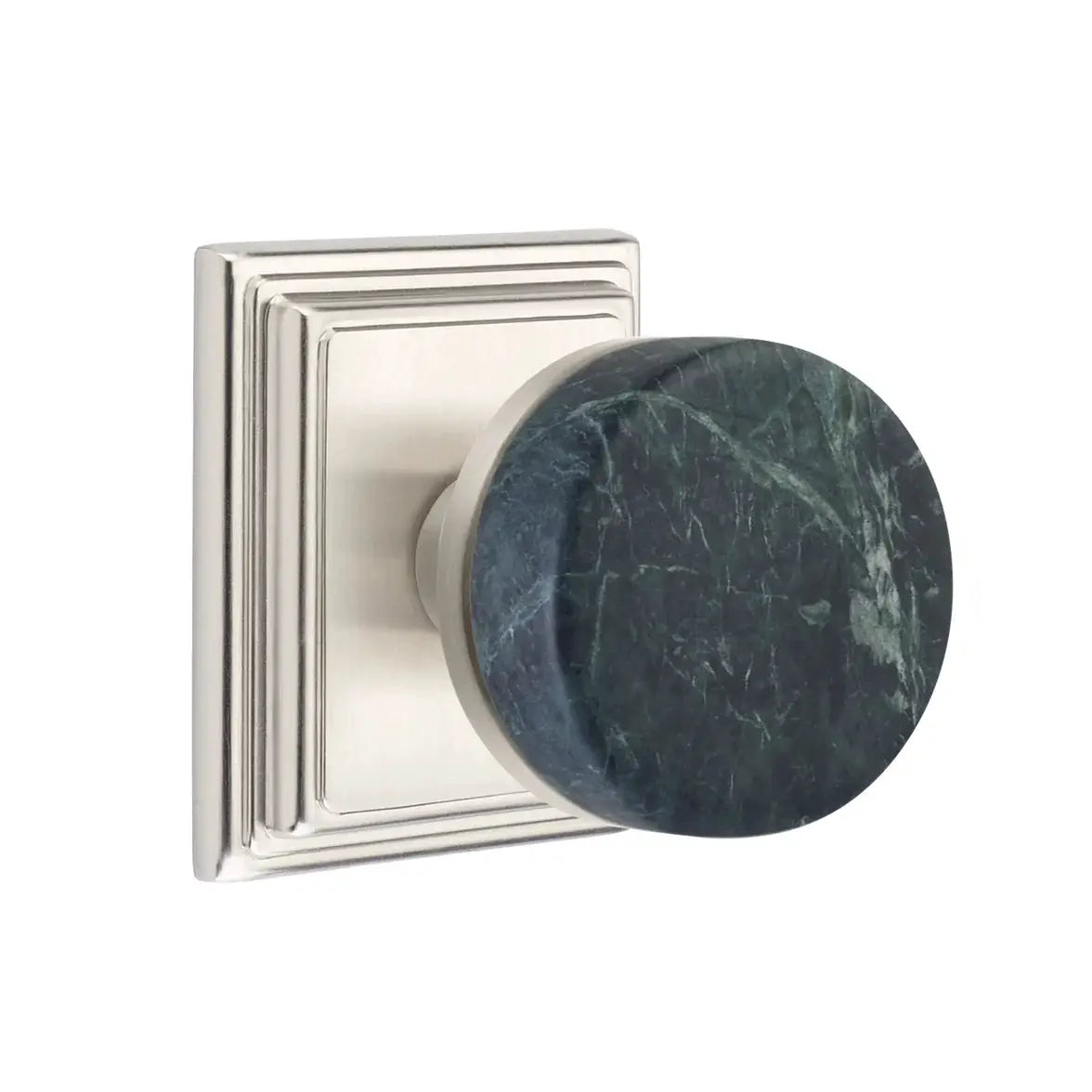Emtek Green Marble Knob with Wilshire Rosette and Conical Stem by Emtek