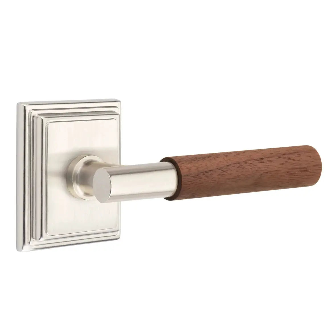 Emtek Walnut Lever with Wilshire Rosette and T-Bar Stem by Emtek