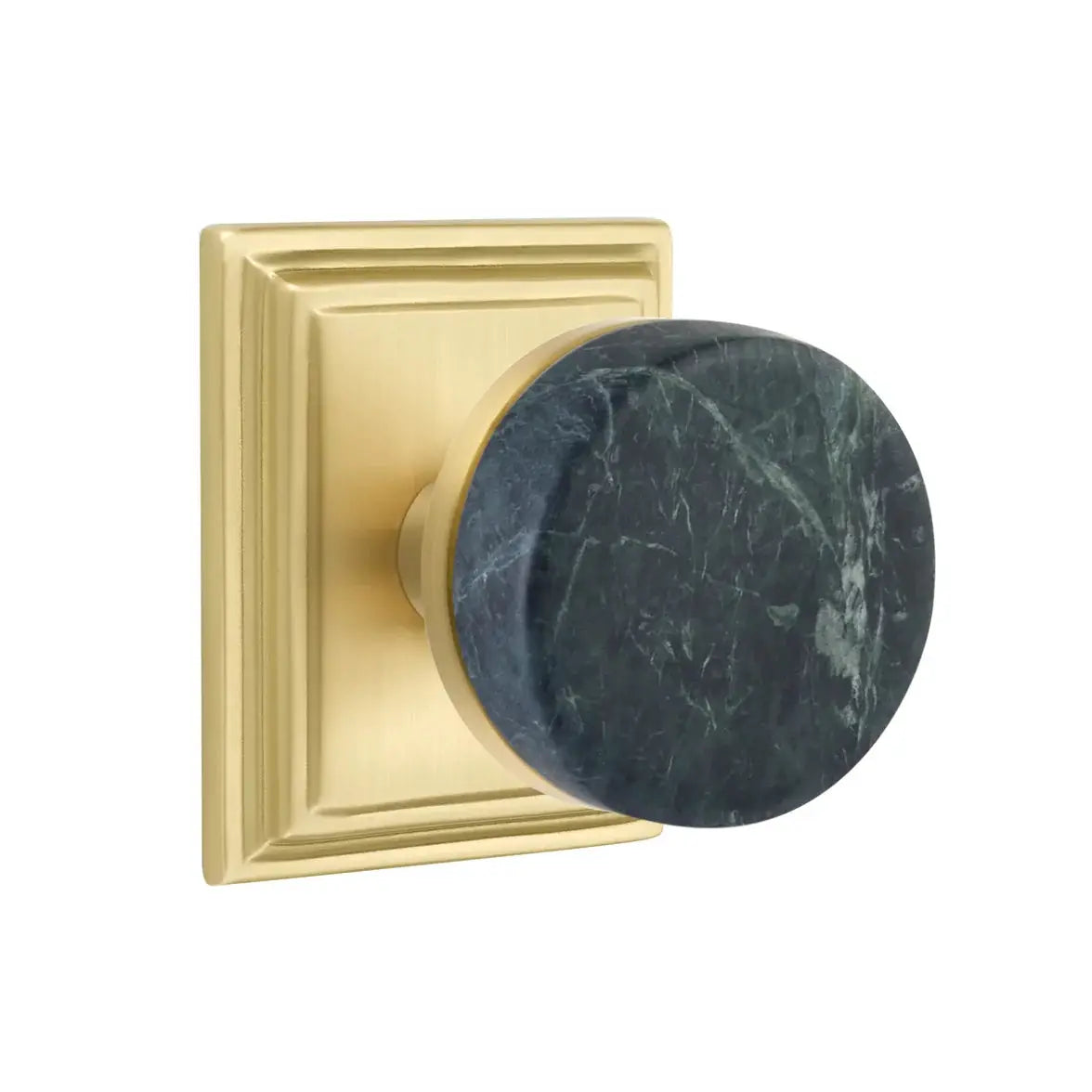 Emtek Green Marble Knob with Wilshire Rosette and Conical Stem by Emtek