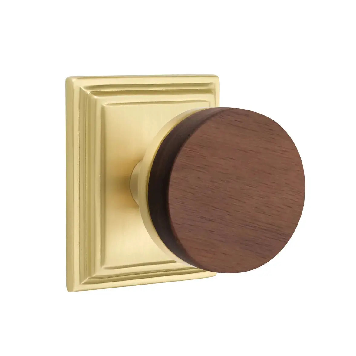 Emtek Walnut Knob with Wilshire Rosette and Conical Stem by Emtek