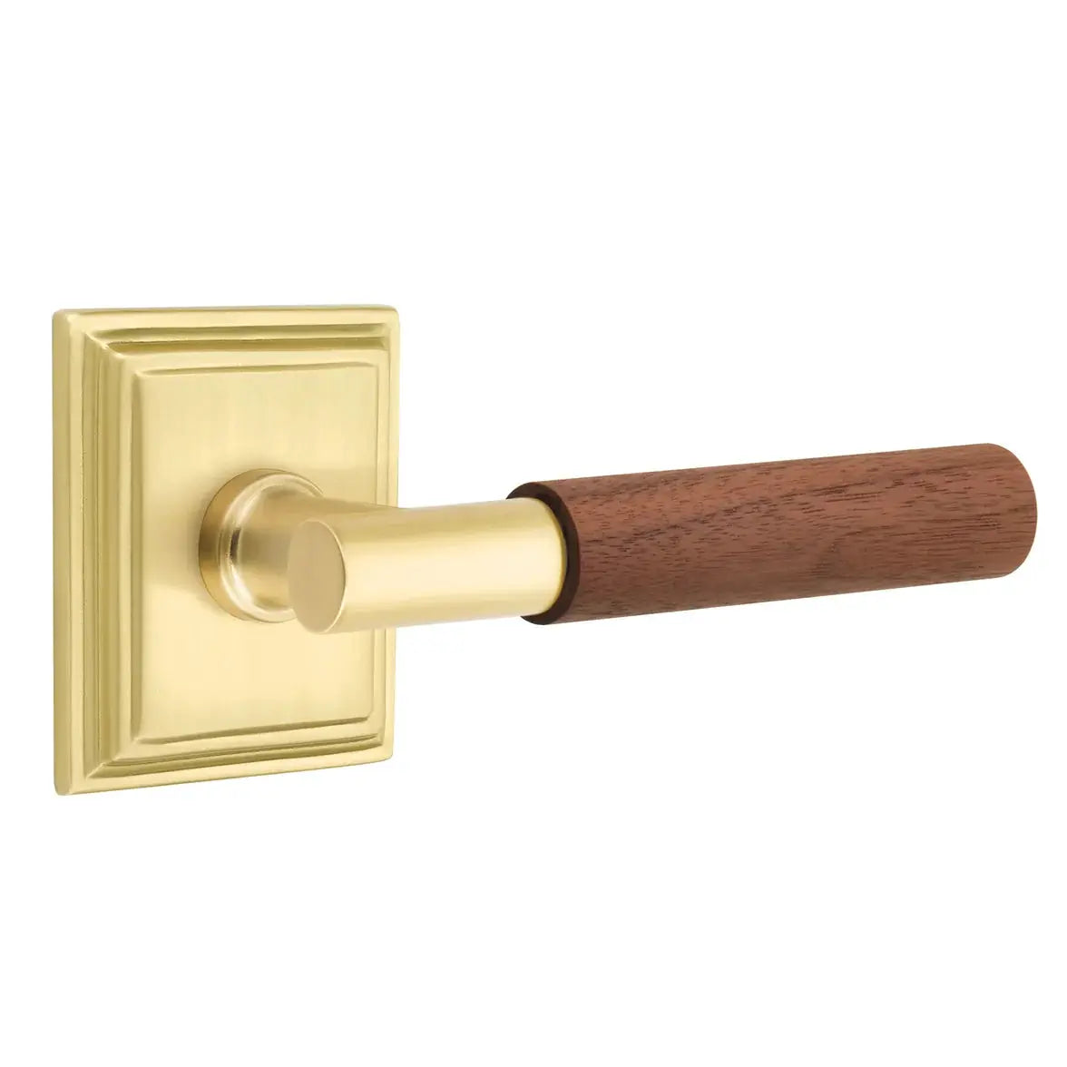 Emtek Walnut Lever with Wilshire Rosette and T-Bar Stem by Emtek