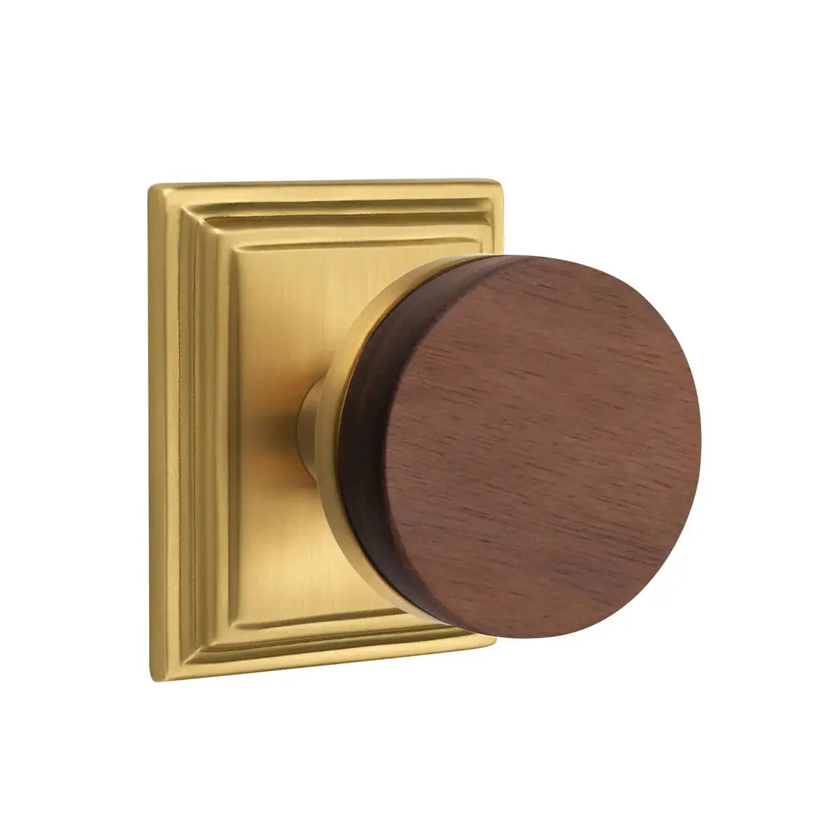 Emtek Walnut Knob with Wilshire Rosette and Conical Stem by Emtek