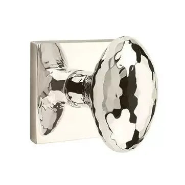 Emtek Hammered Egg Door Knob and Square Rose by Emtek