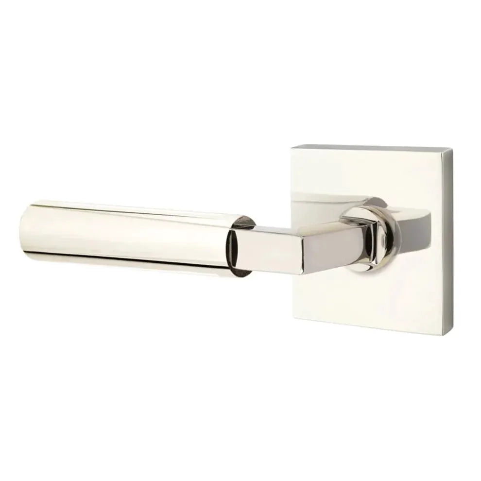 Emtek Smooth Lever with L-Square Stem and Square Rose by Emtek