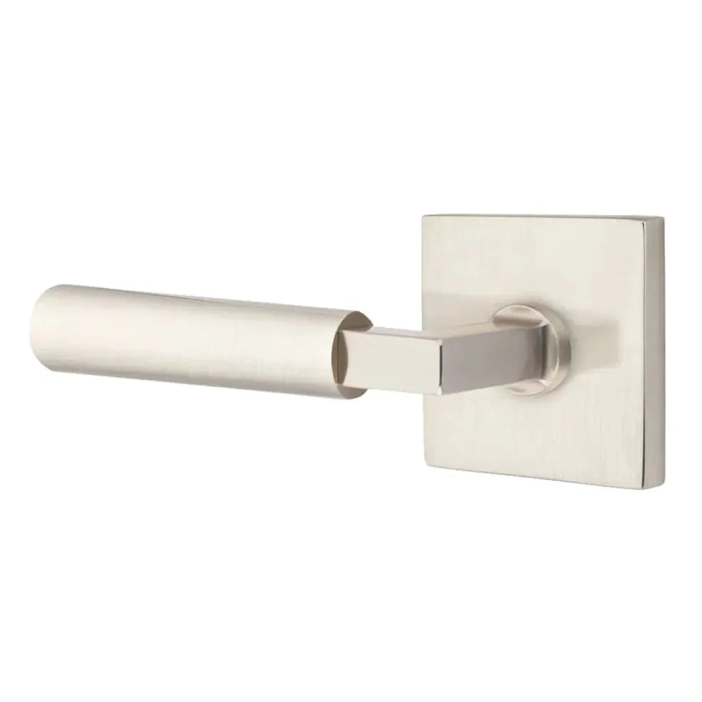 Emtek Smooth Lever with L-Square Stem and Square Rose by Emtek