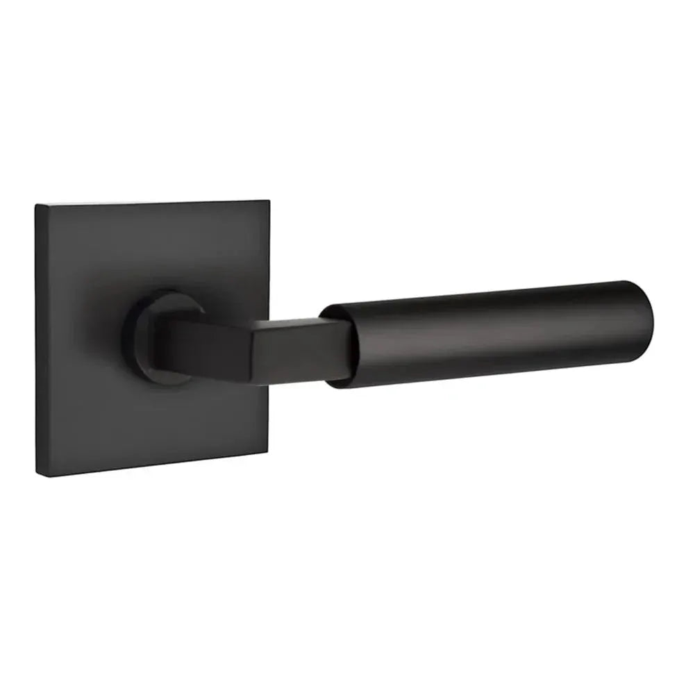 Emtek Smooth Lever with L-Square Stem and Square Rose by Emtek
