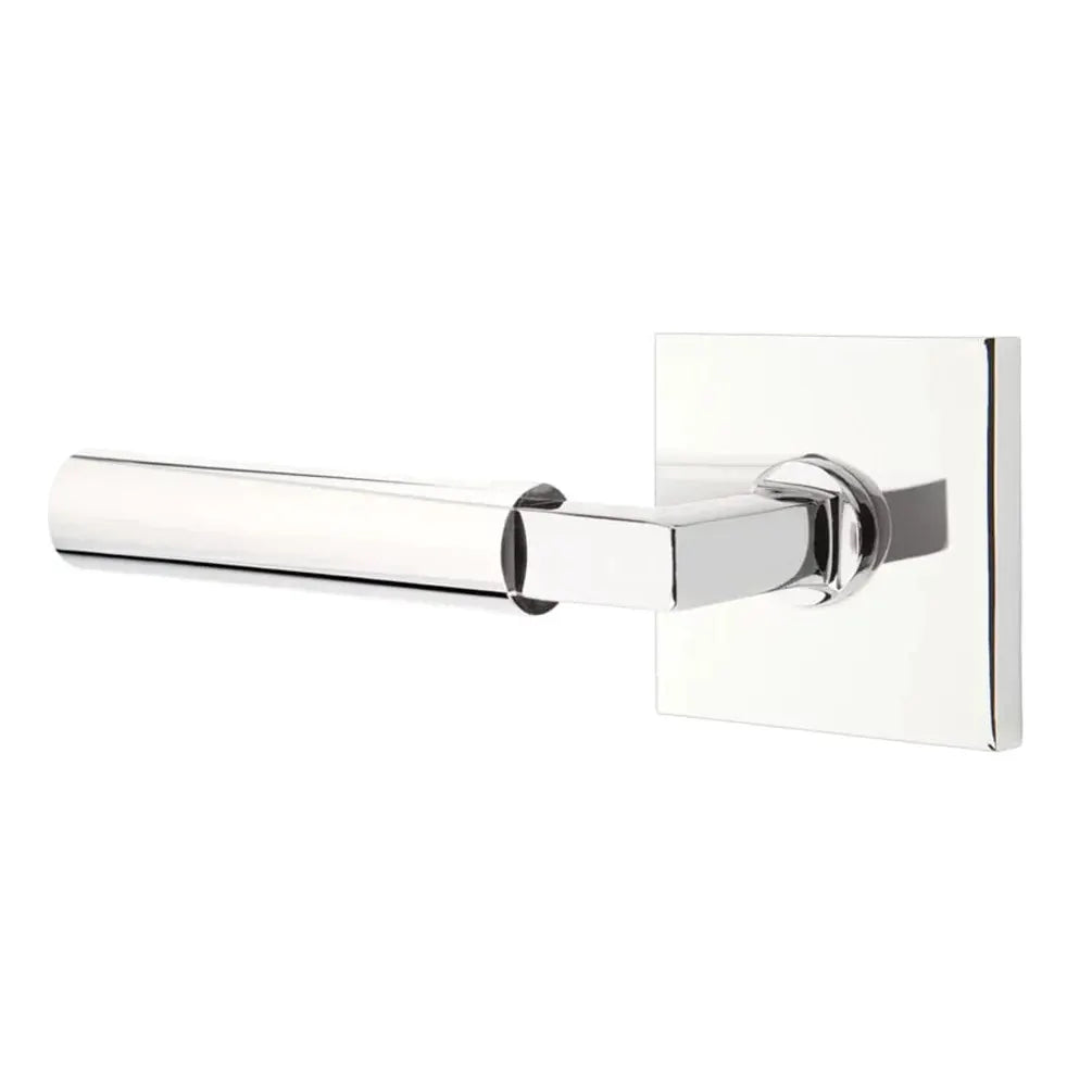 Emtek Smooth Lever with L-Square Stem and Square Rose by Emtek