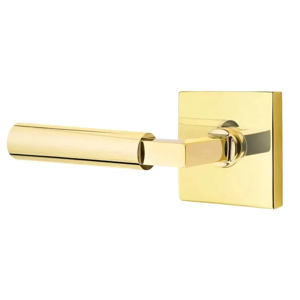 Emtek Smooth Lever with L-Square Stem and Square Rose by Emtek