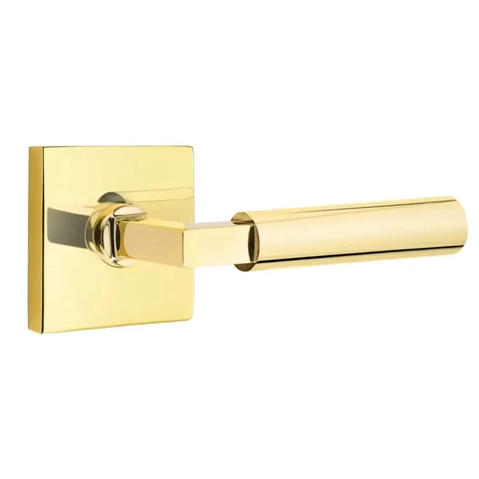 Emtek Smooth Lever with L-Square Stem and Square Rose by Emtek