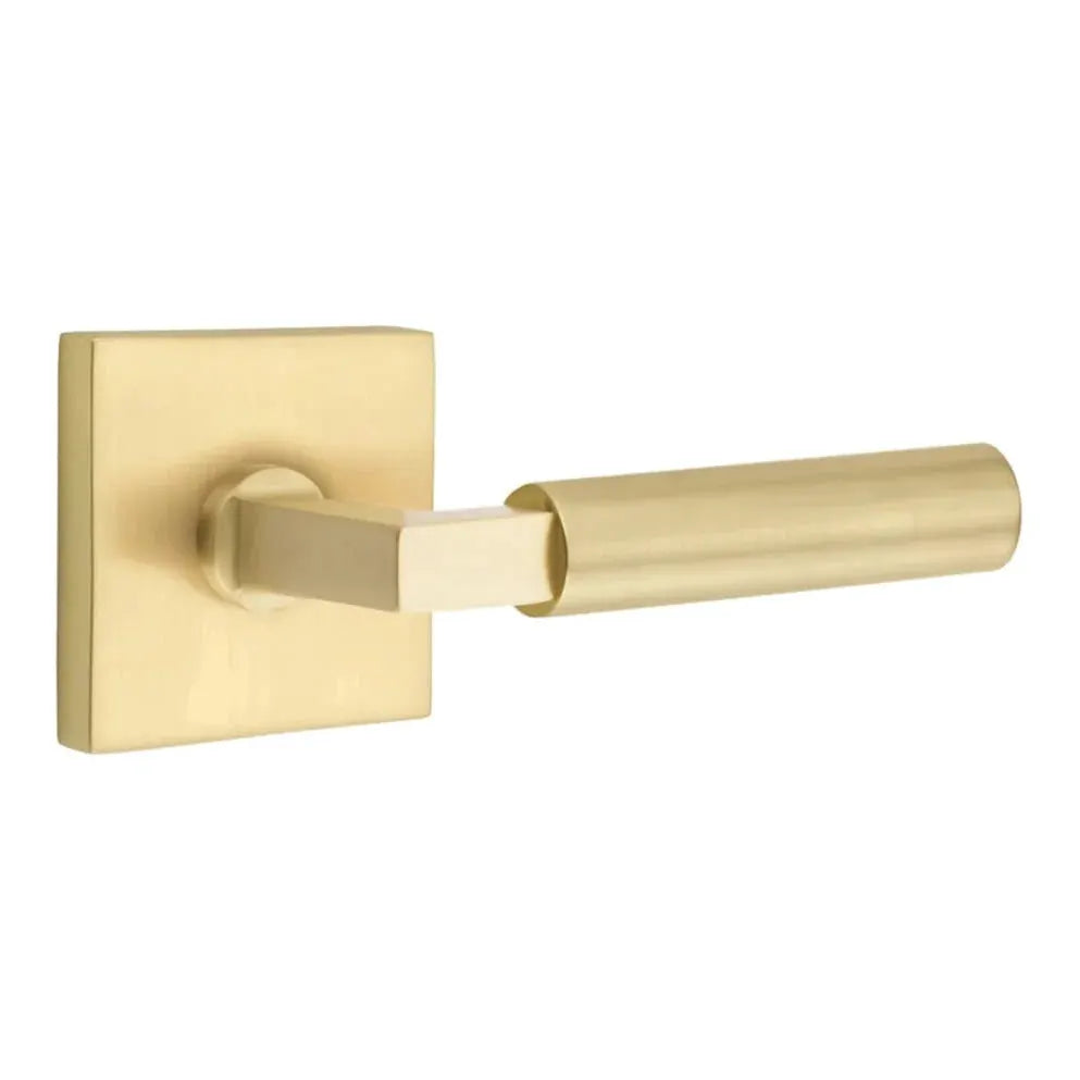 Emtek Smooth Lever with L-Square Stem and Square Rose by Emtek