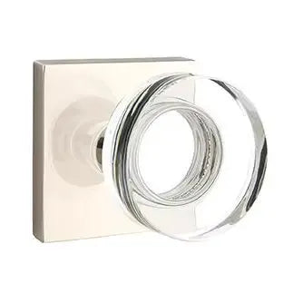 Emtek Modern Disc Glass Door Knob with Square Rose by Emtek
