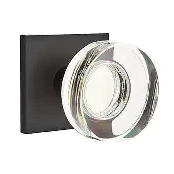 Emtek Modern Disc Glass Door Knob with Square Rose by Emtek
