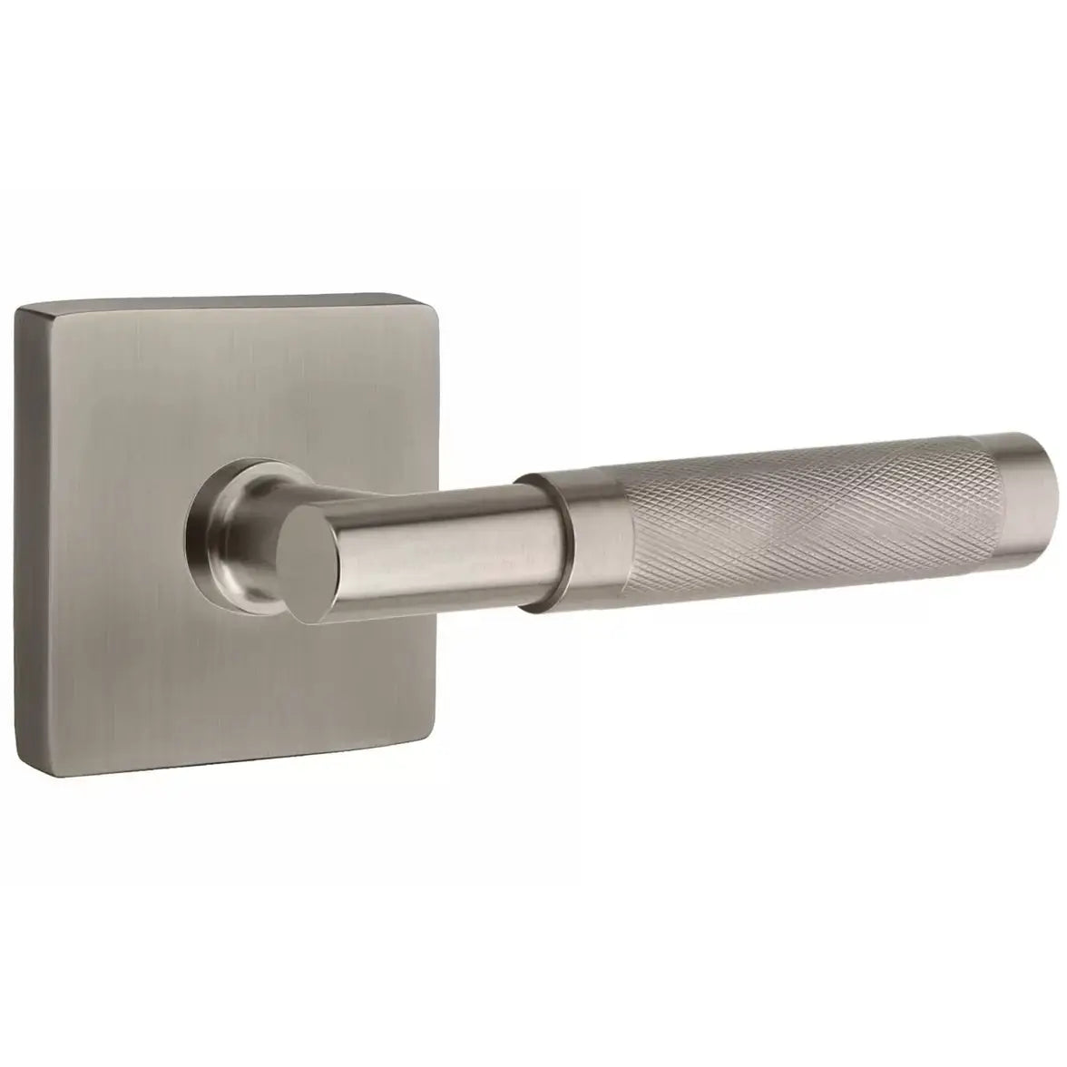 Emtek Knurled Lever with T-Bar Stem and Square Rose by Emtek