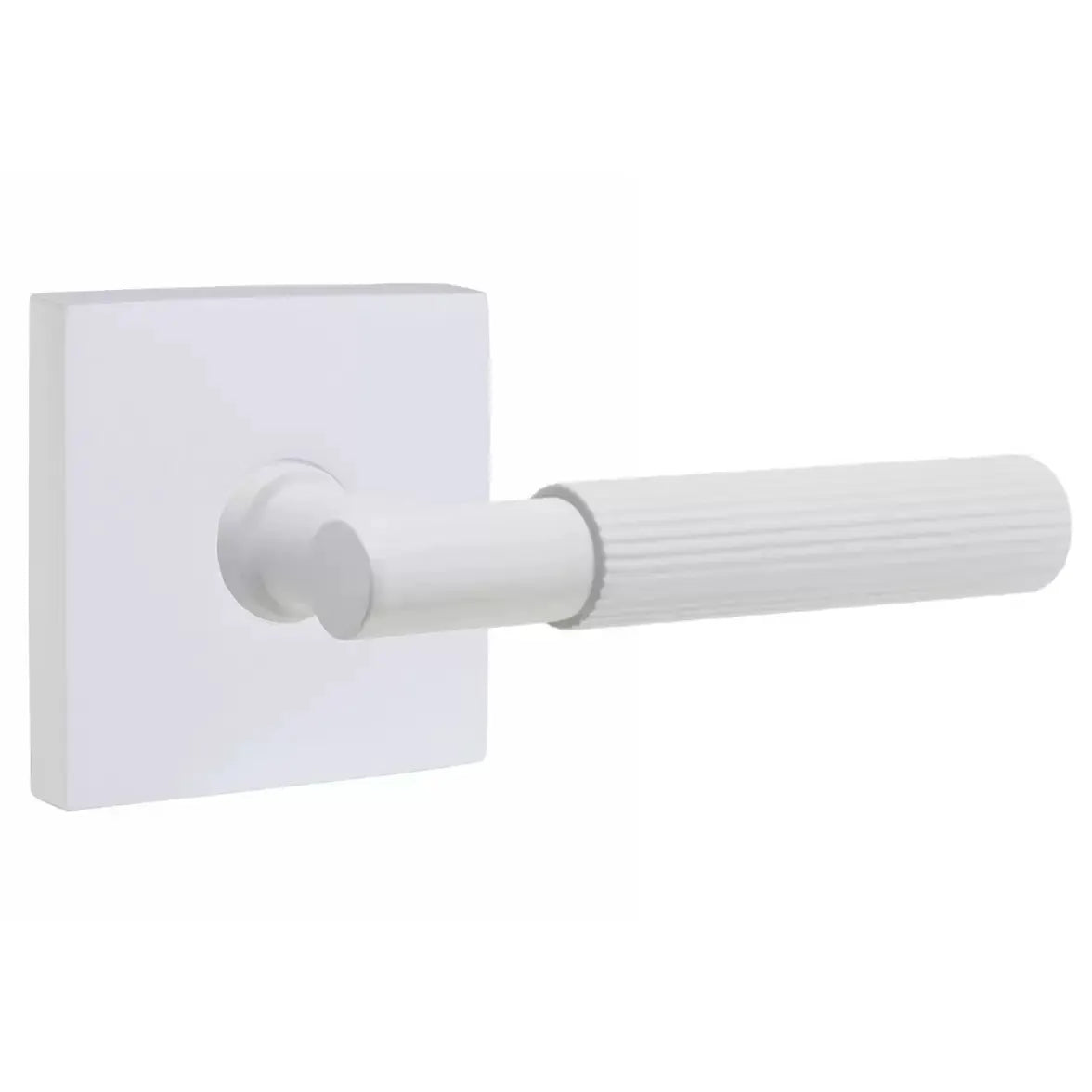 Emtek Straight Knurled Lever with T-Bar Stem and Square Rose by Emtek