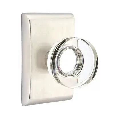 Emtek Modern Disc Glass Door Knob with Neos Rose by Emtek