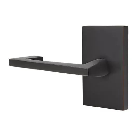 Emtek Argos Door Lever with Modern Rectangular Rose by Emtek