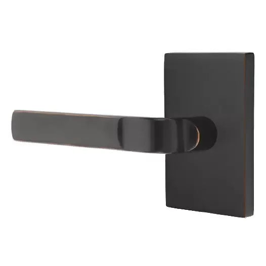 Emtek Aston Lever with Modern Rectangular Rose by Emtek