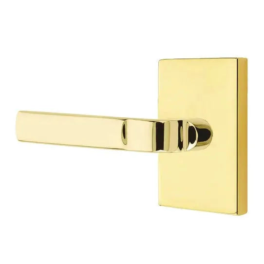 Emtek Aston Lever with Modern Rectangular Rose by Emtek