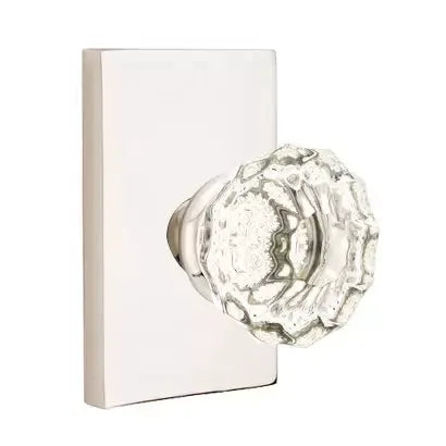 Emtek Astoria Door Knob with Modern Rectangular Rose by Emtek
