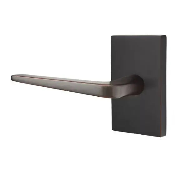 Emtek Athena Door Lever with Modern Rectangular Rose by Emtek