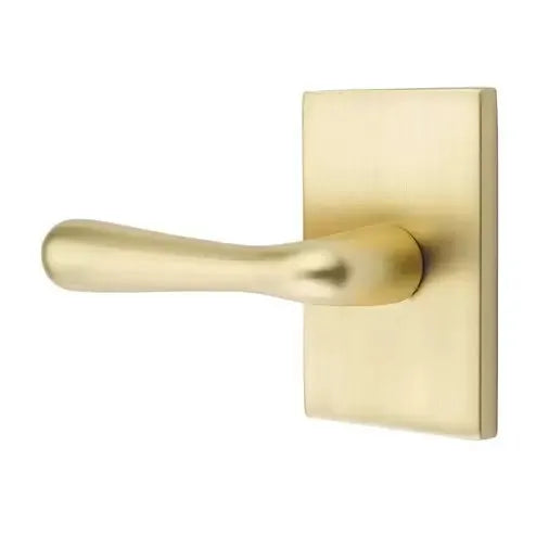 Emtek Basel Door Lever with Modern Rectangular Rose by Emtek