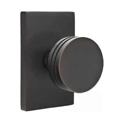 Emtek Bern Door Knob with Modern Rectangular Rose by Emtek