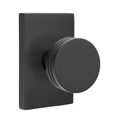 Emtek Bern Door Knob with Modern Rectangular Rose by Emtek