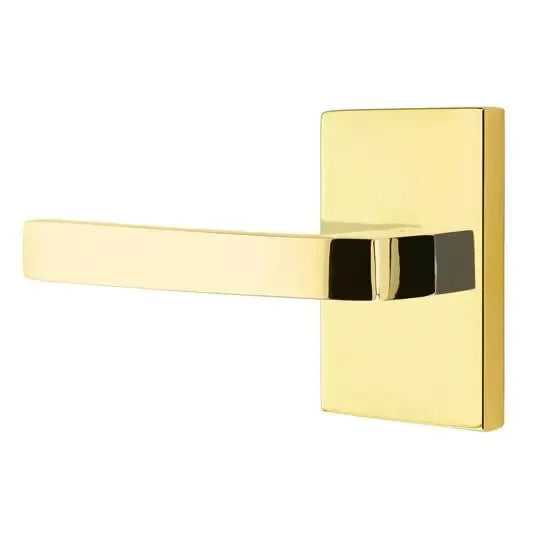 Emtek Breslin Lever with Modern Rectangular Rose by Emtek