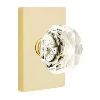 Emtek Diamond Door Knob with Modern Rectangular Rose by Emtek