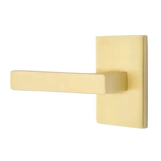 Emtek Dumont Lever with Modern Rectangular Rose by Emtek