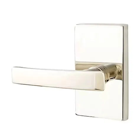 Emtek Geneva Door Lever with Modern Rectangular Rose by Emtek