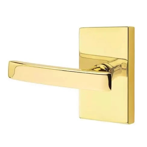 Emtek Geneva Door Lever with Modern Rectangular Rose by Emtek