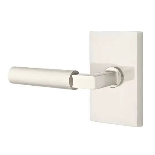 Emtek Hercules Door Lever with Modern Rectangular Rose by Emtek