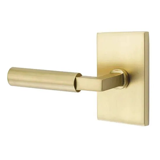 Emtek Hercules Door Lever with Modern Rectangular Rose by Emtek