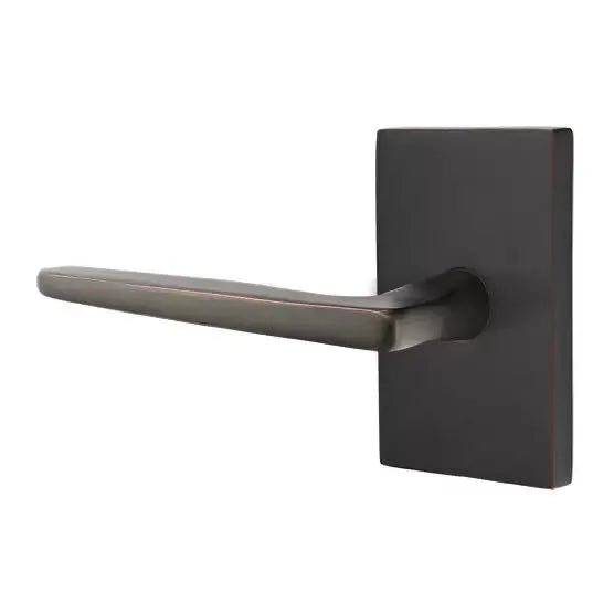 Emtek Hermes Door Lever with Modern Rectangular Rose by Emtek