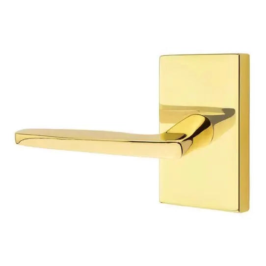 Emtek Hermes Door Lever with Modern Rectangular Rose by Emtek
