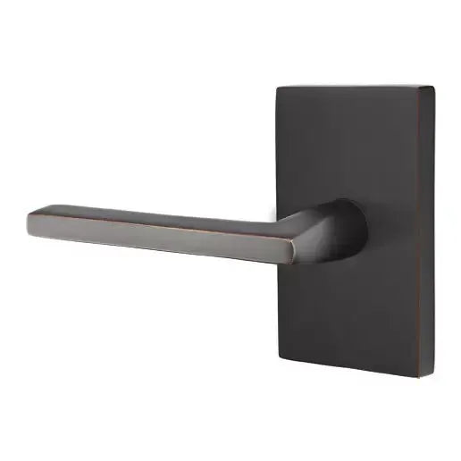 Emtek Helios Door Lever with Modern Rectangular Rose by Emtek