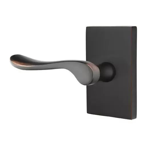 Emtek Luzern Door Lever with Modern Rectangular Rose by Emtek