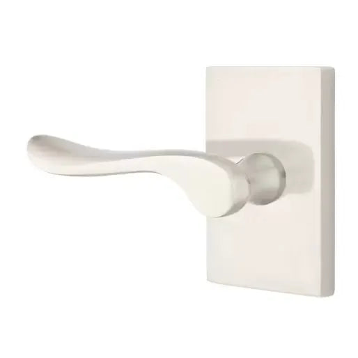 Emtek Luzern Door Lever with Modern Rectangular Rose by Emtek