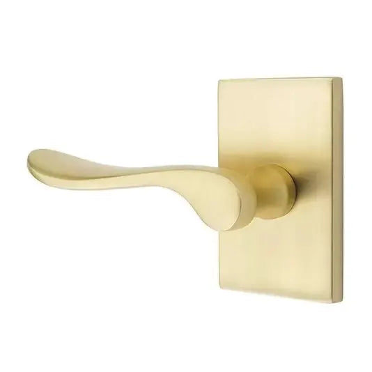 Emtek Luzern Door Lever with Modern Rectangular Rose by Emtek