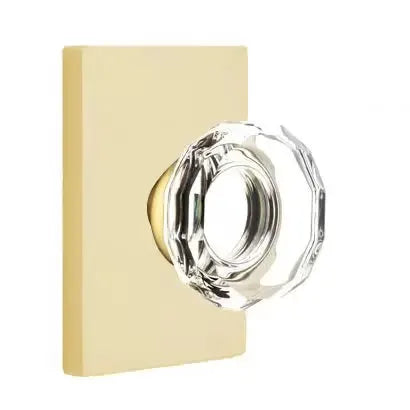 Emtek Lowell Door Knob with Modern Rectangular Rose by Emtek