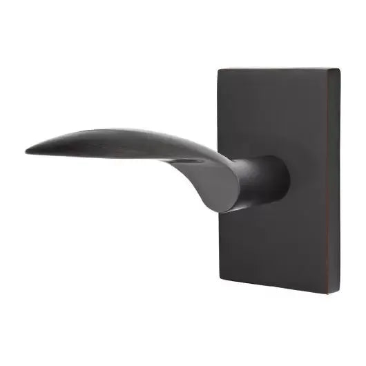 Emtek Mercury Door Lever with Modern Rectangular Rose by Emtek