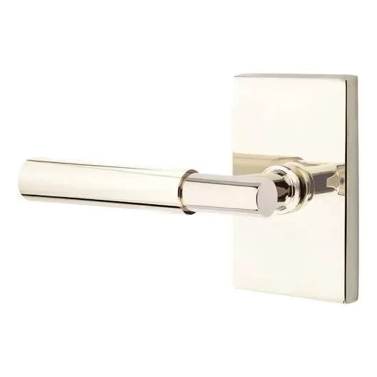 Emtek Myles Lever with Modern Rectangular Rose by Emtek