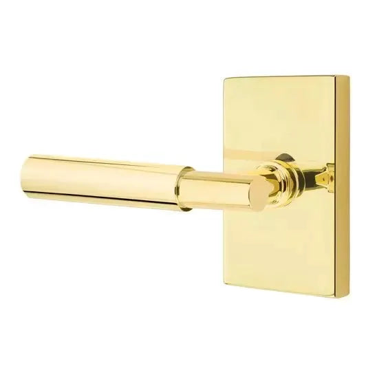 Emtek Myles Lever with Modern Rectangular Rose by Emtek
