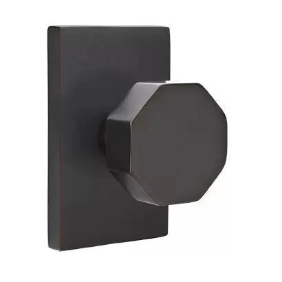 Emtek Octagon Door Knob with Modern Rectangular Rose by Emtek